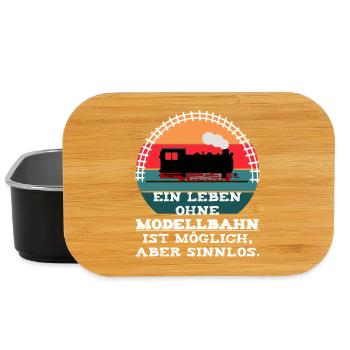 Modellbahn Eisenbahn Dampflok Spruch - Lunch Box - Schwarz - Vorne