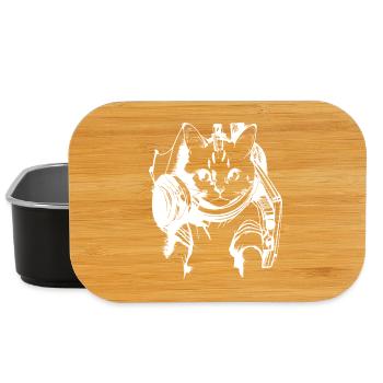 Katzen DJ Artwork Weiß - Lunch Box - Schwarz - Vorne