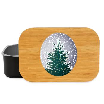 beleuchteter Weihnachtsbaum im Schnee - Lunch Box - Schwarz - Vorne