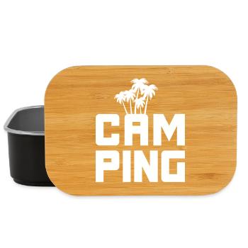 Camping Palms Vector Camper Van Life Ventilateur de plein air - Boîte à goûter - noir - Devant