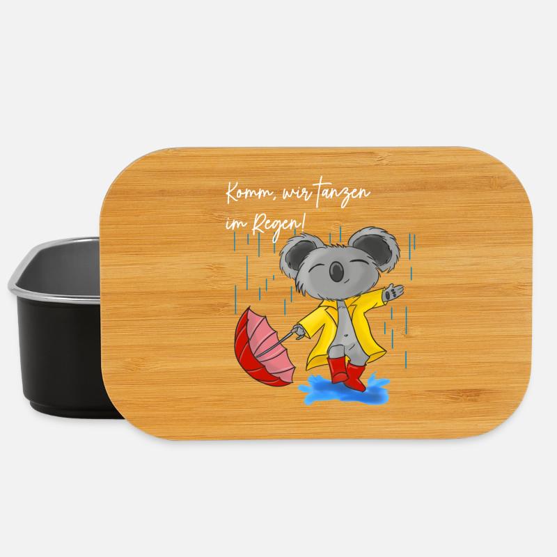 Niedlicher Koala mit Regenschirm - Lunch Box - Schwarz