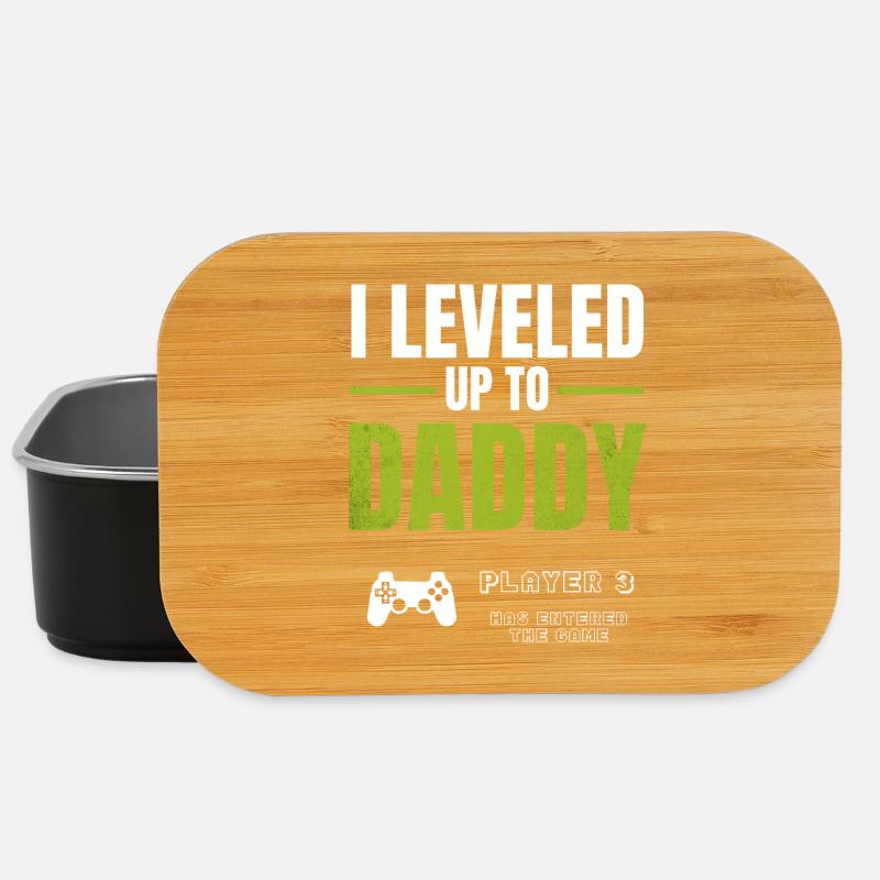 Level Up Daddy – Gamer Väterdesign - Lunch Box - Schwarz