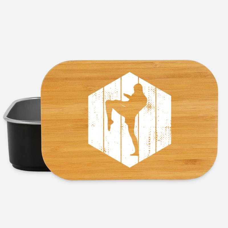 Kickboxer Zeichnung - Lunch Box - Schwarz