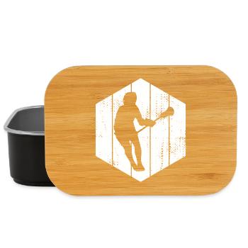 Lacrosse Player Drawing - Lunch Box - black - Front