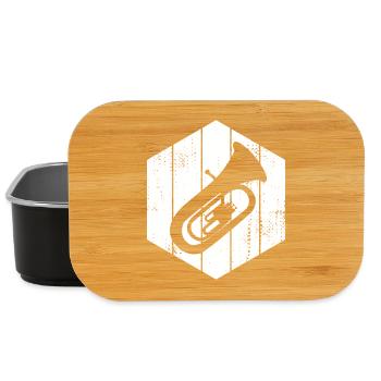 Tuba Drawing - Lunch Box - black - Front