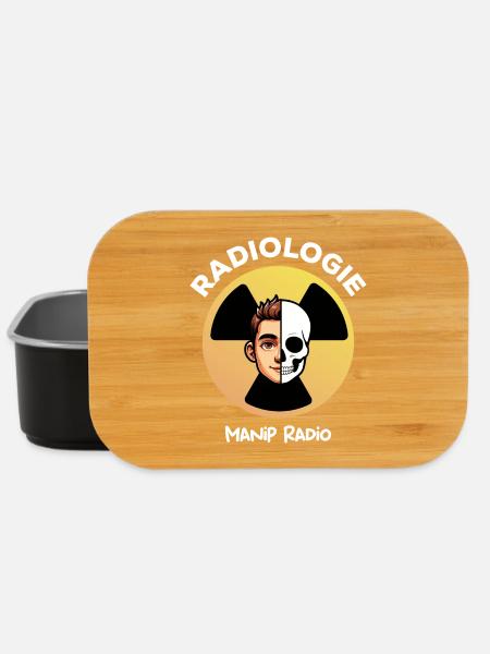 Logo Radioactif pour Manip Radio Humour Radiologie - Boîte à goûter - noir