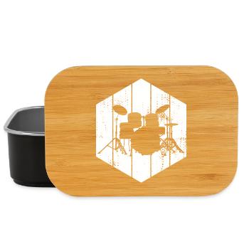 Drum Set Drawing - Lunch Box - black - Front