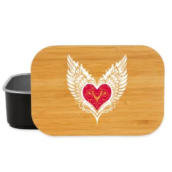 Heart Wings Winged Heart - Lunch Box - black - Front