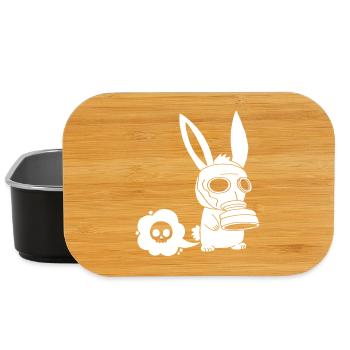 White rabbit farting - Lunch Box - black - Front