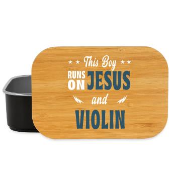 This boy Runs On Jesus and violin - Lunch Box - black - Front