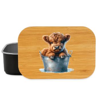 Highland Calf Cuteness - Baby Hochlandrind - Lunch Box - Schwarz - Vorne