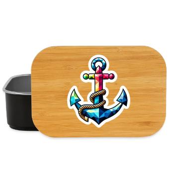 Anchor with knot polygon colorful - Lunch Box - black - Front