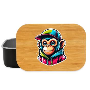 Affe Hoodie Cap - Lunch Box - Schwarz - Vorne