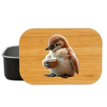 Baby Pesto Pinguin liebt es Kaffee zu trinken - Lunch Box - Schwarz - Vorne