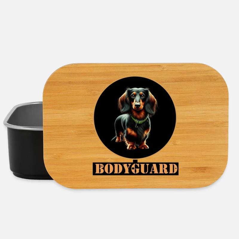 Bodyguard Dackel Langhaardackel - Lunch Box - Schwarz