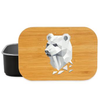 Tête d’ours géométrique – Force et tranquillité - Boîte à goûter - noir - Devant