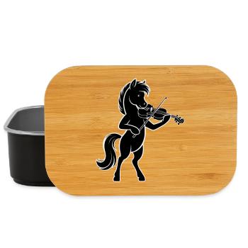 Horse with Violin for Violinists and Violinists - Lunch Box - black - Front