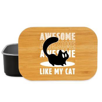 Genial wie meine Katze Lustige schwarze Katze Silhouette - Lunch Box - Schwarz - Vorne