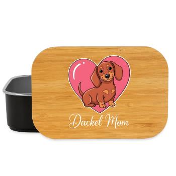 Dackel Mom Herzmotiv süßer Comicstil - Lunch Box - Schwarz - Vorne