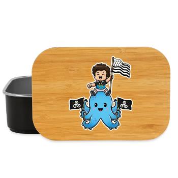Bretagne Breizh – Breton Child Octopus Gwenn ha Du - Lunch Box - black - Front
