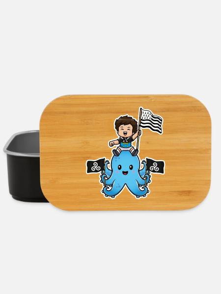 Bretagne Breizh – Breton Child Octopus Gwenn ha Du - Lunch Box - black