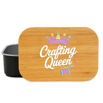 Crafting Queen with Crown and Needle - Lunch Box - black - Front