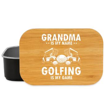 Mamie est mon nom, le golf ma passion, ma fierté - Boîte à goûter - noir - Devant