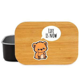 The Cute Bear: Life is now! Enjoy it - Lunch Box - black - Front