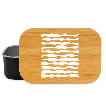 Rayures monochromes en zigzag - Boîte à goûter - noir - Devant