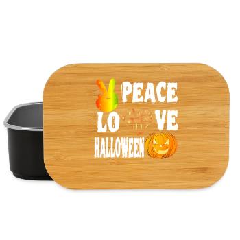 Frieden Liebe Halloween Kostüm Hippie Flower Power - Lunch Box - Schwarz - Vorne