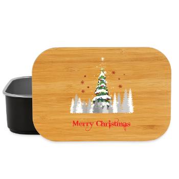 Glitzer Weihnachtsbaum Schnee - Weihnachtsgeschenk - Lunch Box - Schwarz - Vorne