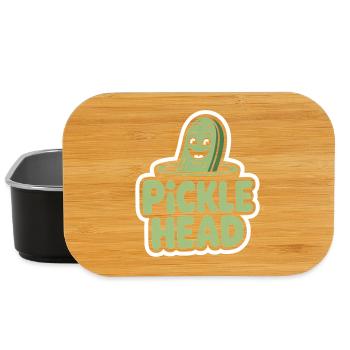Pickle Head Lustige Gurke Cartoon Humor - Lunch Box - Schwarz - Vorne