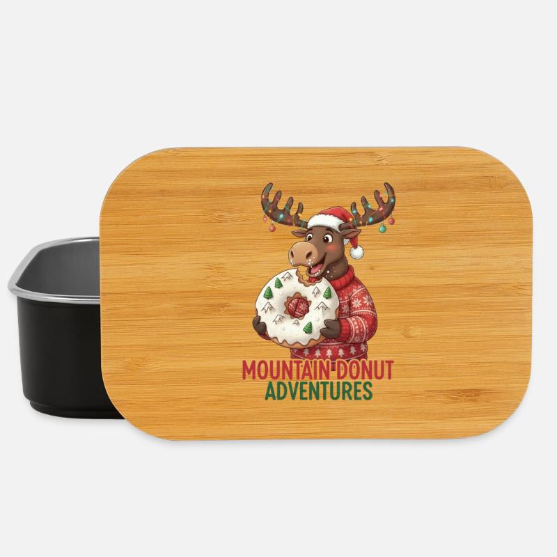 Weihnachten - lustiger Elch - Winter Donut - Lunch Box - Schwarz