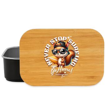 Surfer squirrel with surfboard - Lunch Box - black - Front