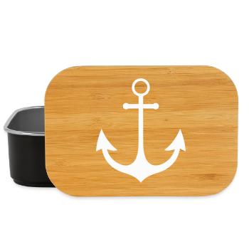 Minimalistischer Anker – Nautik Flair - Lunch Box - Schwarz - Vorne