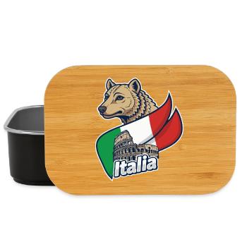 Italienischer Wolf mit Kolosseum - Lunch Box - Schwarz - Vorne
