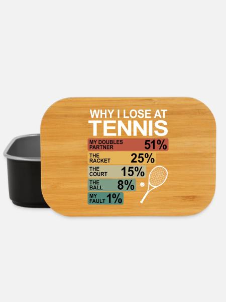 Why I Lose At Tennis | Fun tennis - Lunch Box - black
