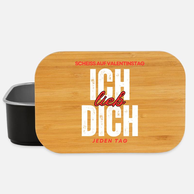 Scheiss auf Valentinstag: Ich lieb DICH jeden Tag - Lunch Box - Schwarz