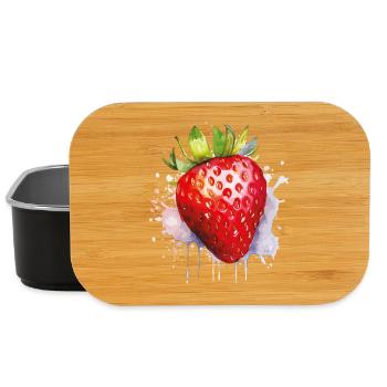 Wasserfarbene Erdbeere Spritzer - Lunch Box - Schwarz - Vorne
