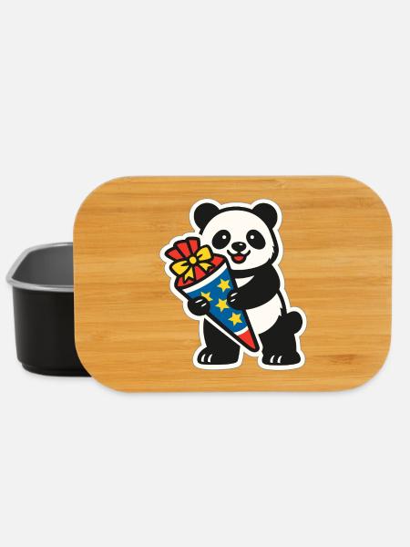 Panda Bear I'm 1st Grade School Enrollment Gift - Lunch Box - black