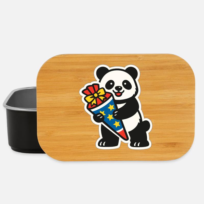 Panda Bear I'm 1st Grade School Enrollment Gift - Lunch Box - black