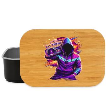 80er Neon Boombox Streetstyle  - Lunch Box - Schwarz - Vorne