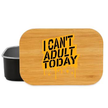 I Can't Adult Today Funny Adult Saying Logo - Lunch Box - black - Front
