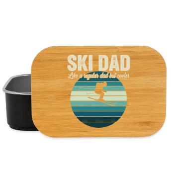 Funny Ski Dad Skier - Lunch Box - black - Front