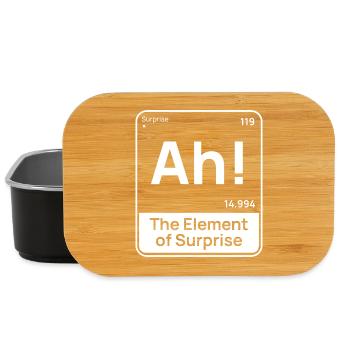 Drôle de design chimique – Élément de surprise « Ah » - Boîte à goûter - noir - Devant
