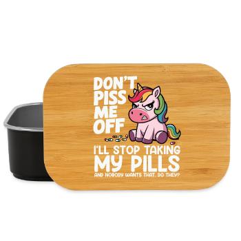 Angry unicorn: pill joke I don't take a pill - Lunch Box - black - Front