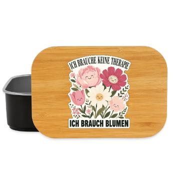 Ich brauche keine Therapie, ich brauch Blumen - Lunch Box - Schwarz - Vorne