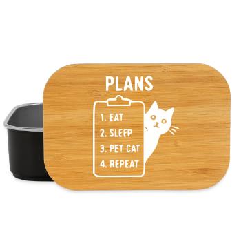 Plan pour chats : Manger, dormir, caresser - Boîte à goûter - noir - Devant