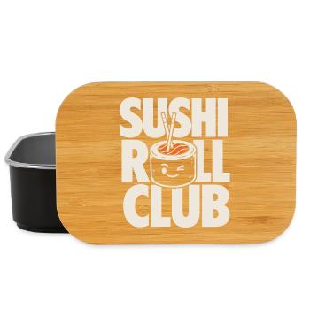 Sushi Roll Club Design de la nourriture drôle - Boîte à goûter - noir - Devant