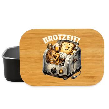 Brotzeit! Lustiges Toast Humor Shirt - Lunch Box - Schwarz - Vorne